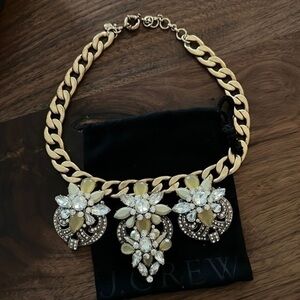 authentic preppy luxury J.Crew art deco Crystal Statement Necklace and earrings
